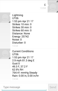 Weather Station Phone Screen Capture